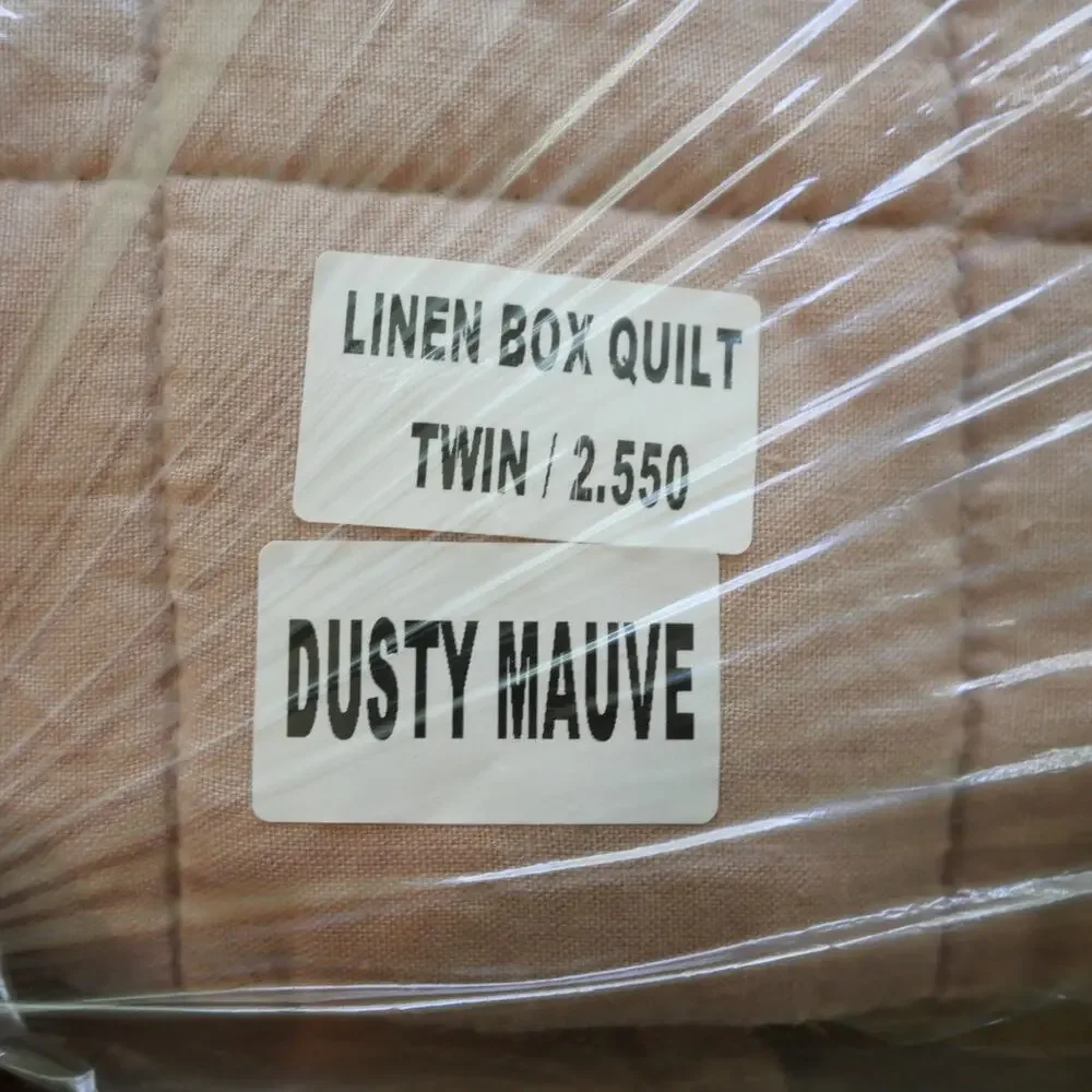 Quince TWIN Linen Box Quilt Only Dusty Mauve  NO SHAMS NEW